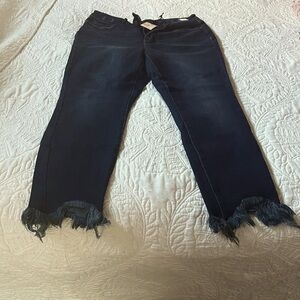 Judy Blue skinny destroyed shark bite hem jeans
